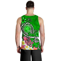 Hawaii Men's Tank Top - Turtle Plumeria Polynesian Tattoo Green Color - Polynesian Pride