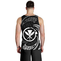 Hawaii Polynesian Men Tank Top - White Tribal Wave - Polynesian Pride