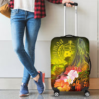 Samoa Luggage Covers - Humpback Whale with Tropical Flowers (Yellow) Yellow - Polynesian Pride