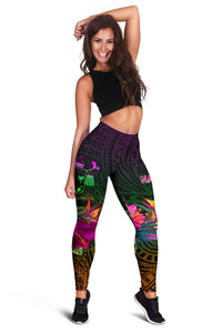 Fiji Personalised Women's Leggings - Summer Hibiscus - Polynesian Pride