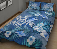 Hawaii Turtle Tropical Flower Polynesian Quilt Bed Set - Anna Style - AH - Polynesian Pride