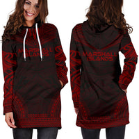 Marshall Islands Women's Hoodie Dress - Polynesian Red Chief - Polynesian Pride