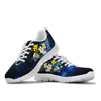Polynesian Hawaii Sneakers - Turtle With Plumeria Flowers - Polynesian Pride