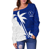 Chuuk Coconut Tree Off Shoulder Sweater K4 - Polynesian Pride