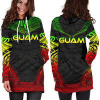 Guam Women's Hoodie Dress - Polynesian Reggae Chief - Polynesian Pride