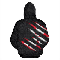 Wallis and Futuna All Over Zip up Hoodie Scratch Style - Polynesian Pride