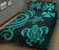 Wallis and Futuna Quilt Bed Set - Turquoise Tentacle Turtle - Polynesian Pride