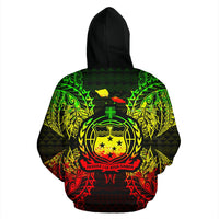 Samoa Polynesian ll Over Hoodie Map Reggae - Polynesian Pride