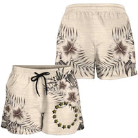 Cook Islands Women Short - The Beige Hibiscus - Polynesian Pride