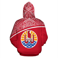Tahiti All Over Hoodie Polynesia Curve Style - Polynesian Pride