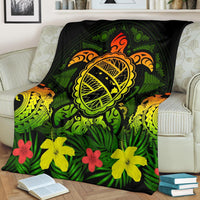 Hawaii Turtle Polynesian Reggae Premium Blanket - Kuly Style - Polynesian Pride