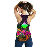 Nauru Women's Racerback Tank - Summer Hibiscus - Polynesian Pride