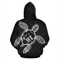 Hawaii Turtle Kanaka Map Polynesian Zip up Hoodie - Polynesian Pride