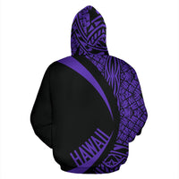 Polynesian Turtle Map of Hawaii Zip Hoodie Purple Circle Style - Polynesian Pride