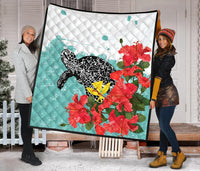 Hawaii Turle Sea Hibiscus Premium Quilt - Polynesian Pride