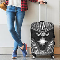Marshall Islands Polynesian Chief Luggage Cover - Black Version - Polynesian Pride