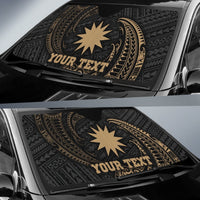 Polynesian Nauru Custom Personalised Sun Shades - Gold Tribal Wave - Polynesian Pride