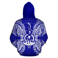 Vanuatu Polynesian ll Over Hoodie Map Blue - Polynesian Pride