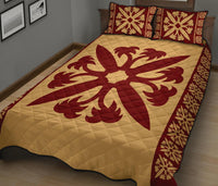 Hawaiian Quilt Pattern Coconut Heart Quilt Bed Set - Polynesian Pride