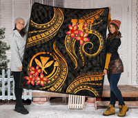 Polynesian Hawaii Premium Quilt - Gold Plumeria - Polynesian Pride