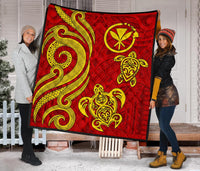 Polynesian Hawaii (Kanaka Maoli) Premium Quilt - Red Tentacle Turtle - Polynesian Pride