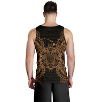 Hawaii Turtle Polynesian Men Tank Top Map Gold - Polynesian Pride
