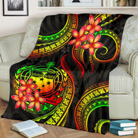 Samoa Polynesian Premium Blanket - Reggae Plumeria - Polynesian Pride