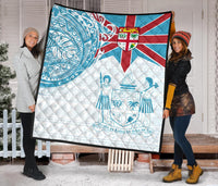 Fiji Polynesian Premium Quilt - Fiji Flag Fiji Flag with Coat of Arms - Polynesian Pride