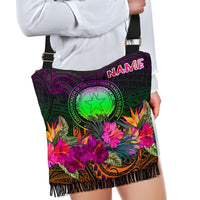 Northern Mariana Islands Polynesian Personalised Crossbody Boho Handbag - Summer Hibiscus - Polynesian Pride