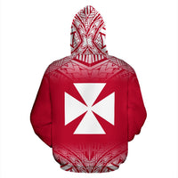 Wallis and Futuna Polynesian Zip up Hoodie Red Frog - Polynesian Pride
