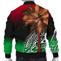 Vanuatu Men's Bomber Jacket Polynesian Palm Tree Flag - Polynesian Pride