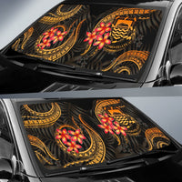 Tuvalu Auto Sun Shades - Gold Plumeria - Polynesian Pride