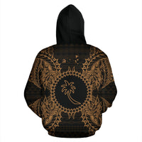Chuuk Polynesian ll Over Hoodie Map Gold - Polynesian Pride