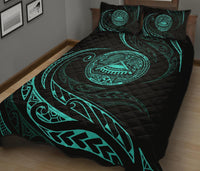 American Samoa Quilt Bed Set - Turquoise - Frida Style - Polynesian Pride