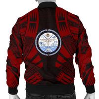 Marshall Islands Men Bomber Jackets - Polynesian Tattoo Red - Polynesian Pride