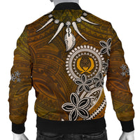 Pohnpei Custom Personalised Men's Bomber Jacket - Polynesian Boar Tusk - Polynesian Pride