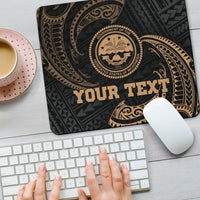 Federated States Of Micronesia Custom Personalised Mouse Pad - Gold Tribal Wave - Polynesian Pride