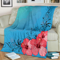 Hawaii Hibiscus Pink Color Premium Blanket - Polynesian Pride