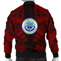 Federated States Of Micronesia Men Bomber Jackets - Polynesian Tattoo Red - Polynesian Pride