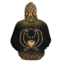 Pohnpei All Over Zip up Hoodie Gold Fog Style - Polynesian Pride