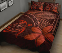Hawaiian Turtle Plumeria Kakau Polynesian Quilt Bedding Set Red - Polynesian Pride