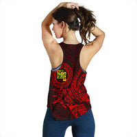 Hawaii Women's Racerback Tank Polynesian Kanaka Map Hawaiian Racerback - Red - TT Style - Polynesian Pride