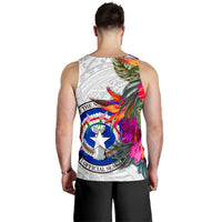 Northern Mariana Islands Men's Tank Top Polynesian Hibiscus White Pattern - Polynesian Pride