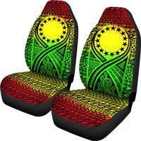 Cook Islands Car Seat Cover - Cook Islands Flag Polynesian Tattoo Reggae - Polynesian Pride