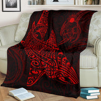 Shark Polynesian Blanket - Polynesian Tattoo Red - Polynesian Pride