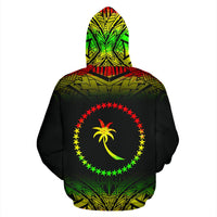 Chuuk All Over Custom Zip up Hoodie Micronesian Reggae Fog - Polynesian Pride