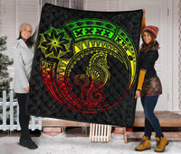 Polynesian Quilt - Polynesian Reggae Seahorse Tattoo - Polynesian Pride