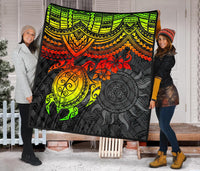 Polynesian Premium Quilt - Polynesian Reggae Turtle - Polynesian Pride