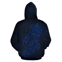 Zip up Hoodie Guam Family Turtles Map Polynesian Blue - Polynesian Pride