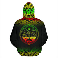Marshall Islands Polynesian Zip up Hoodie Reggae Frog - Polynesian Pride